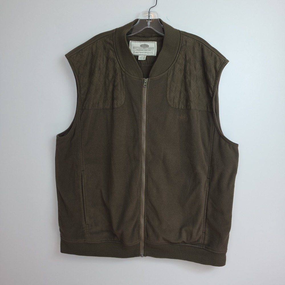Boyt Harness Company Full-Zip Vest Men's 2XL Brown Zipped Pockets